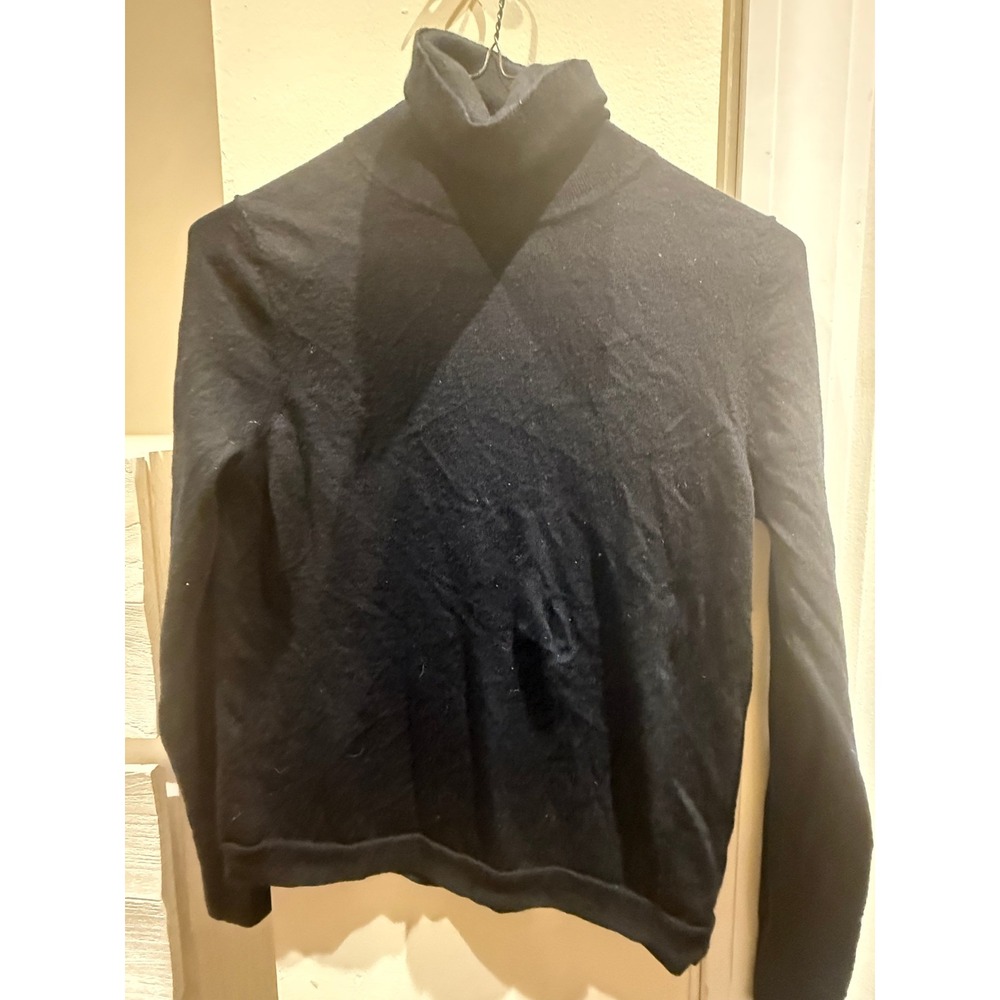 J.Crew Womens Black Long Sleeve Turtleneck Knit Sweater Top